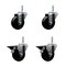 Service Caster 35 Inch Soft Rubber Wheel Swivel 58 Inch Threaded Stem Caster Set 2 Brakes SCC SCC-TS20S3514-SRS-58212-2-PLB-2 - alternate 1